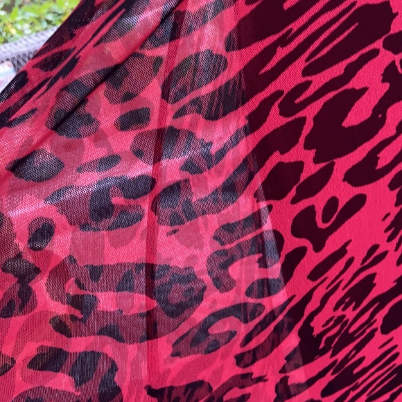 Jovan Red Leopard Jeweled Prom Gala Gown Floor Length 8 - Picture 8 of 12